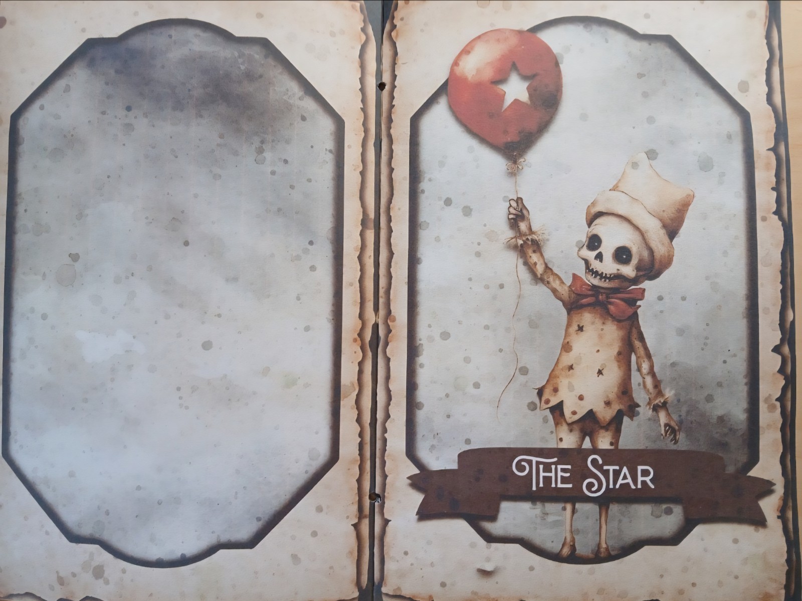 Junk Journal Booklet “SKELETON TAROT” Handmade Fortune Teller 5.5″x8.5″ 40pg