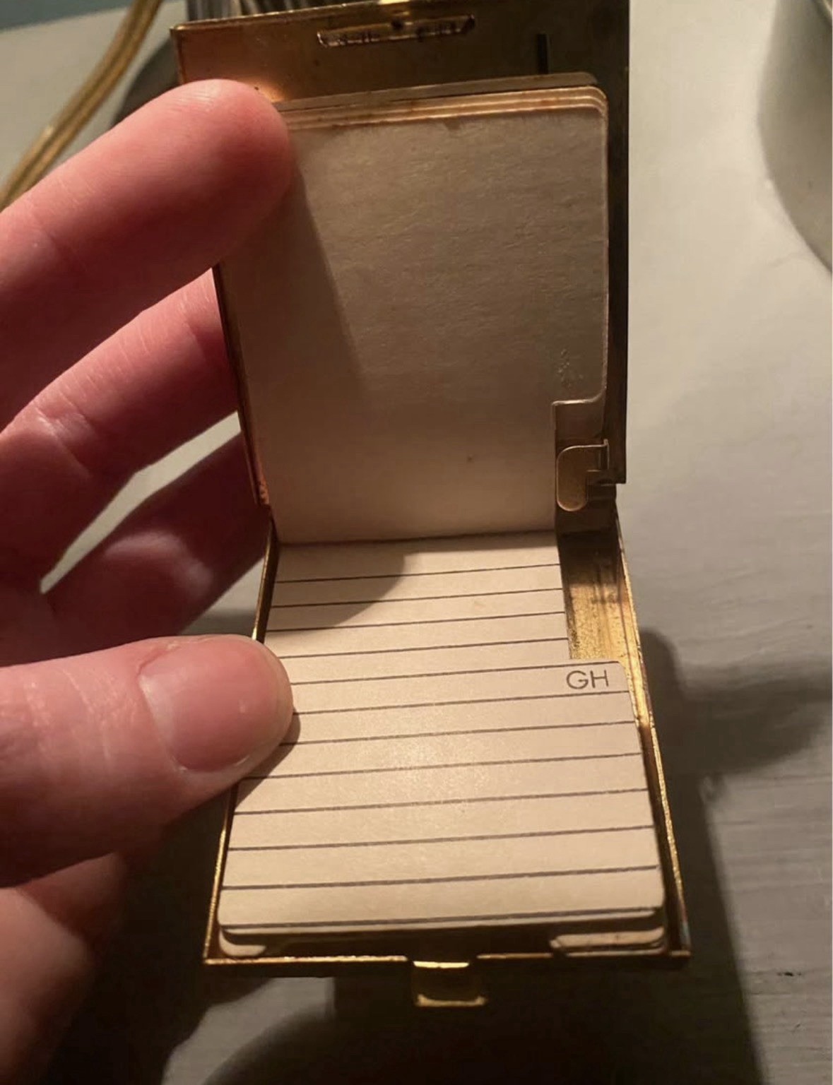Vintage 50s Mini Pocket Size Rolodex Address Book 2.5”x1.75” Goldtone ’57