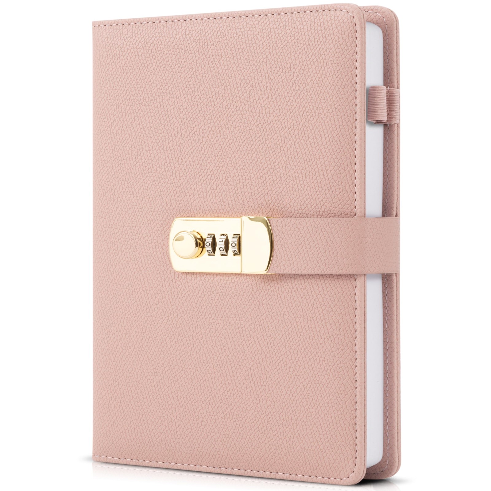 Pink Leather Diary with Lock Aesthetic Journal 8.5 x 5.6 Inch