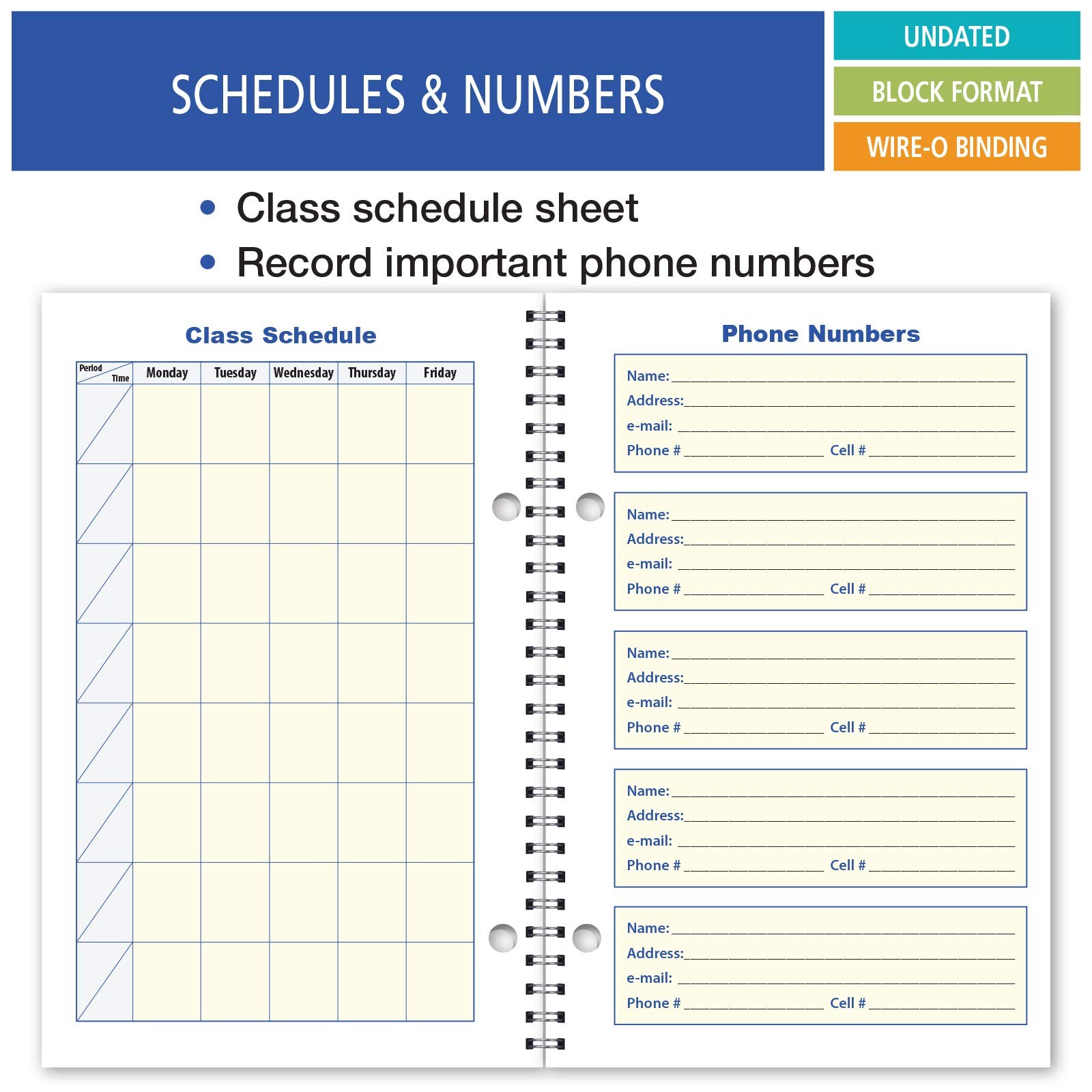 Elan Publishing Company Student Planner Weekly 5.5 inches X 8.5 inches, Blue