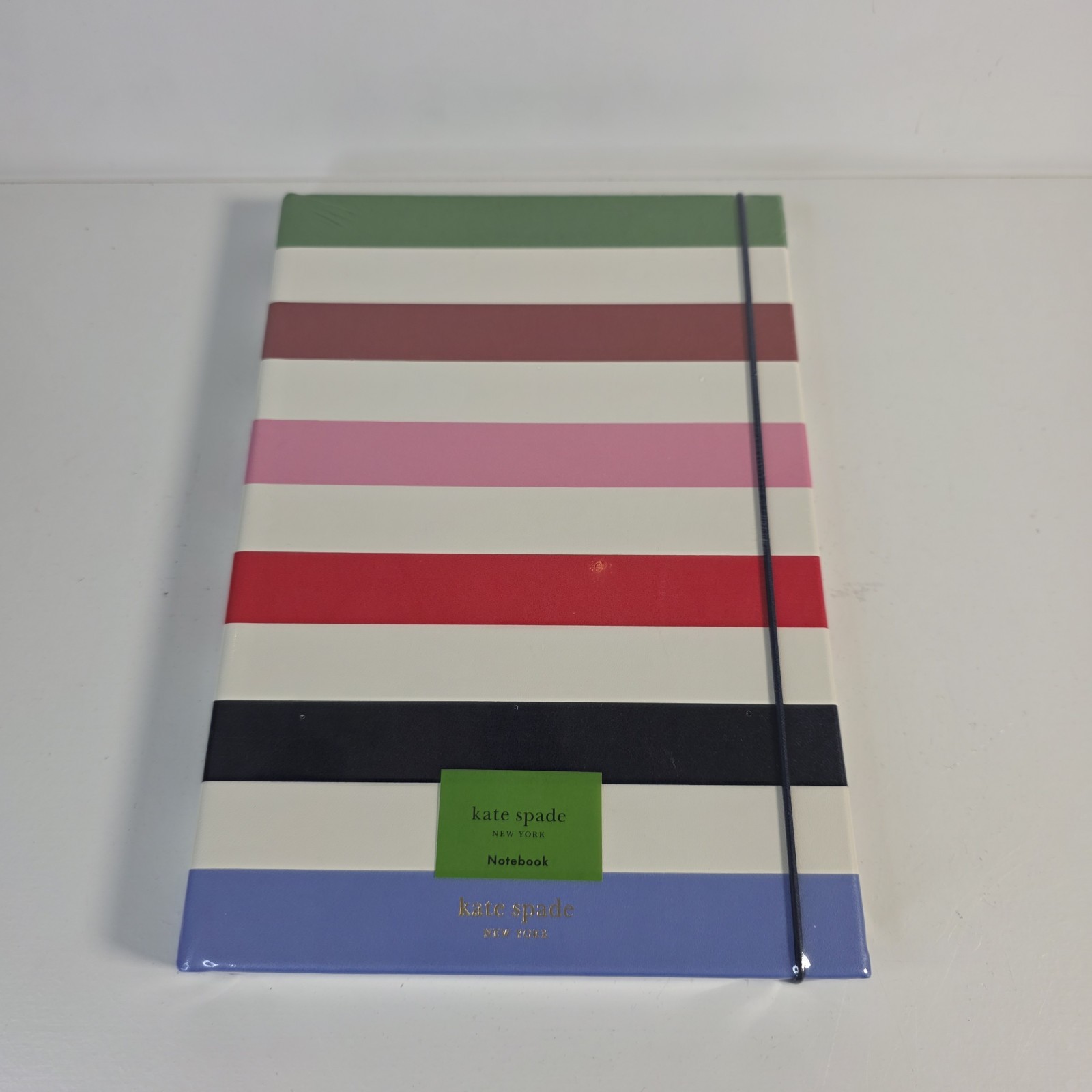 Kate Spade Adventure Stripe Take Note XL Notebook 168 Lined Pages Ribbon Pocket