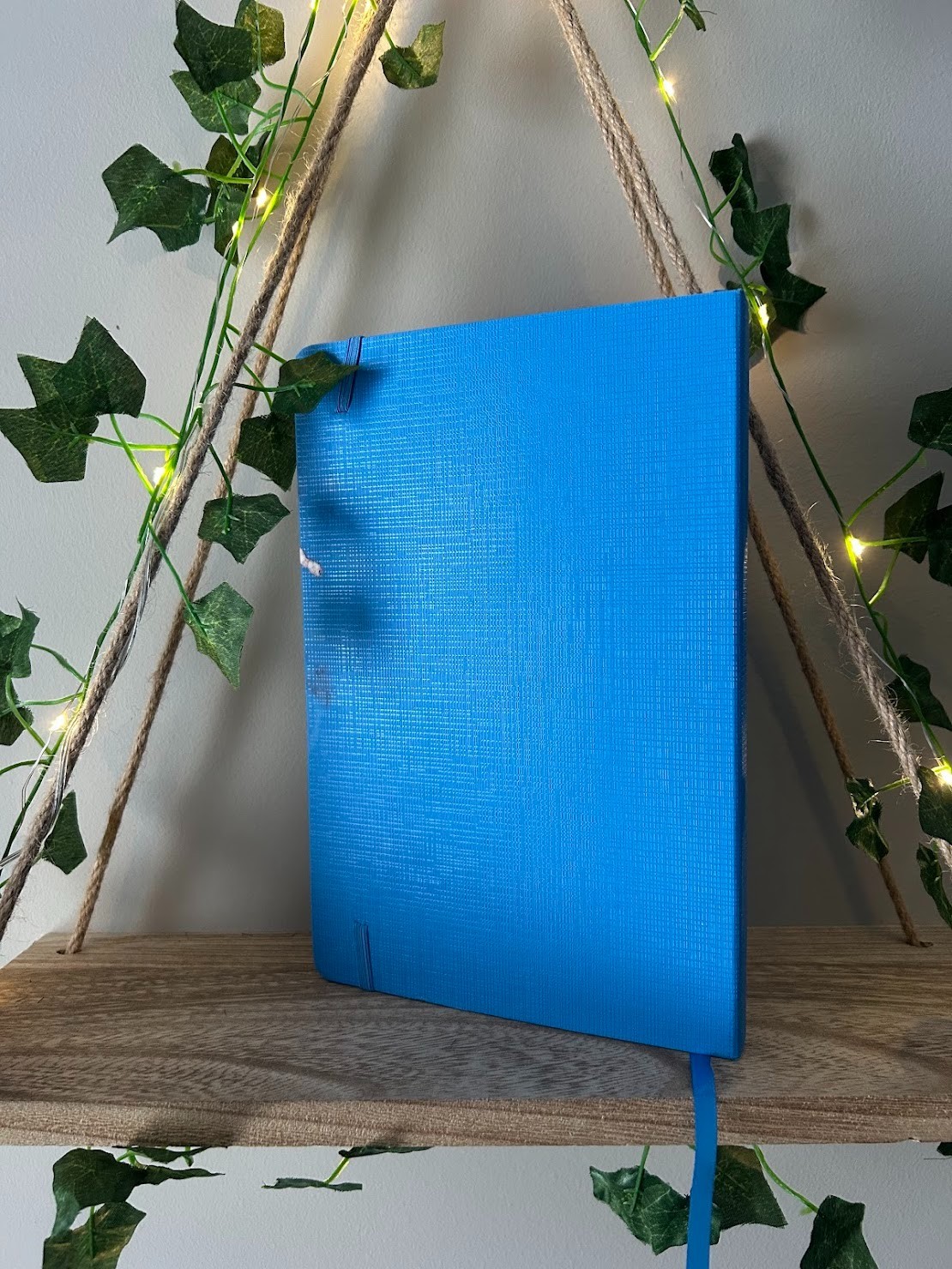 Letterbox Hardcover Lined Notebook Journal Blue Elastic Closure Ribbon Bookmark