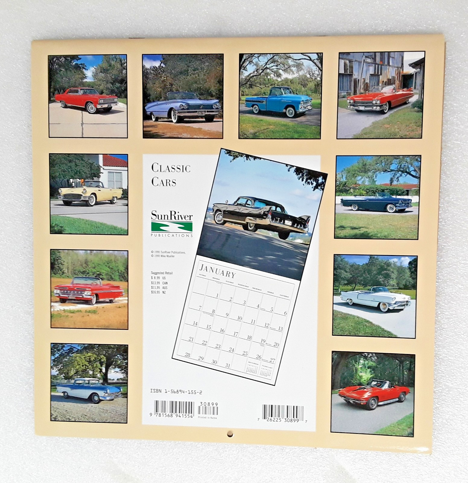 Classic Cars 1996 Calendar – Great Photos — Free Shipping