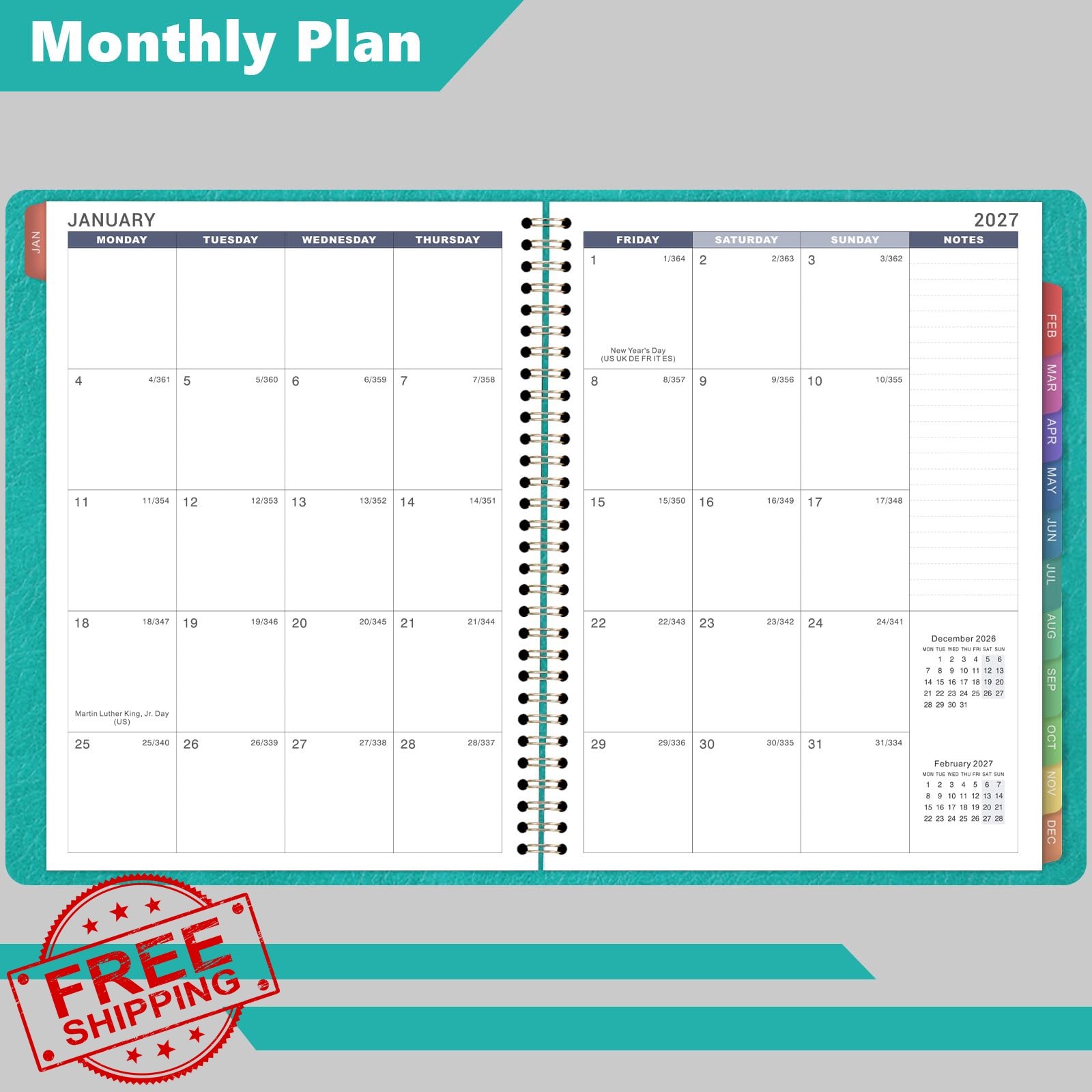 Artfan 2027 Appointment Book Planner Turquoise