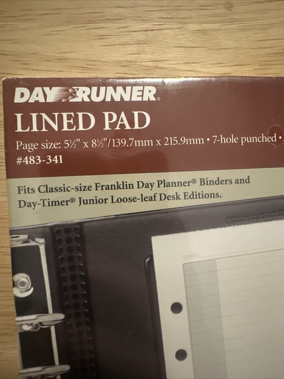 Day Runner Lined Pad 5½” × 8½” 30 Sheets 7 Ring 483-341 Vtg 1994 NIP Pro System