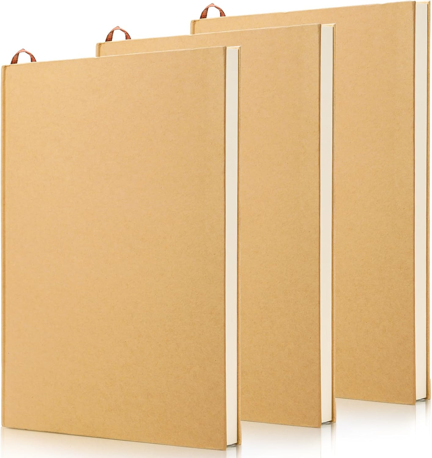 ZEAYEA 3 Pack 8.5 X 11 Inch Hardcover Sketchbook, Unlined Blank Notebook Journal