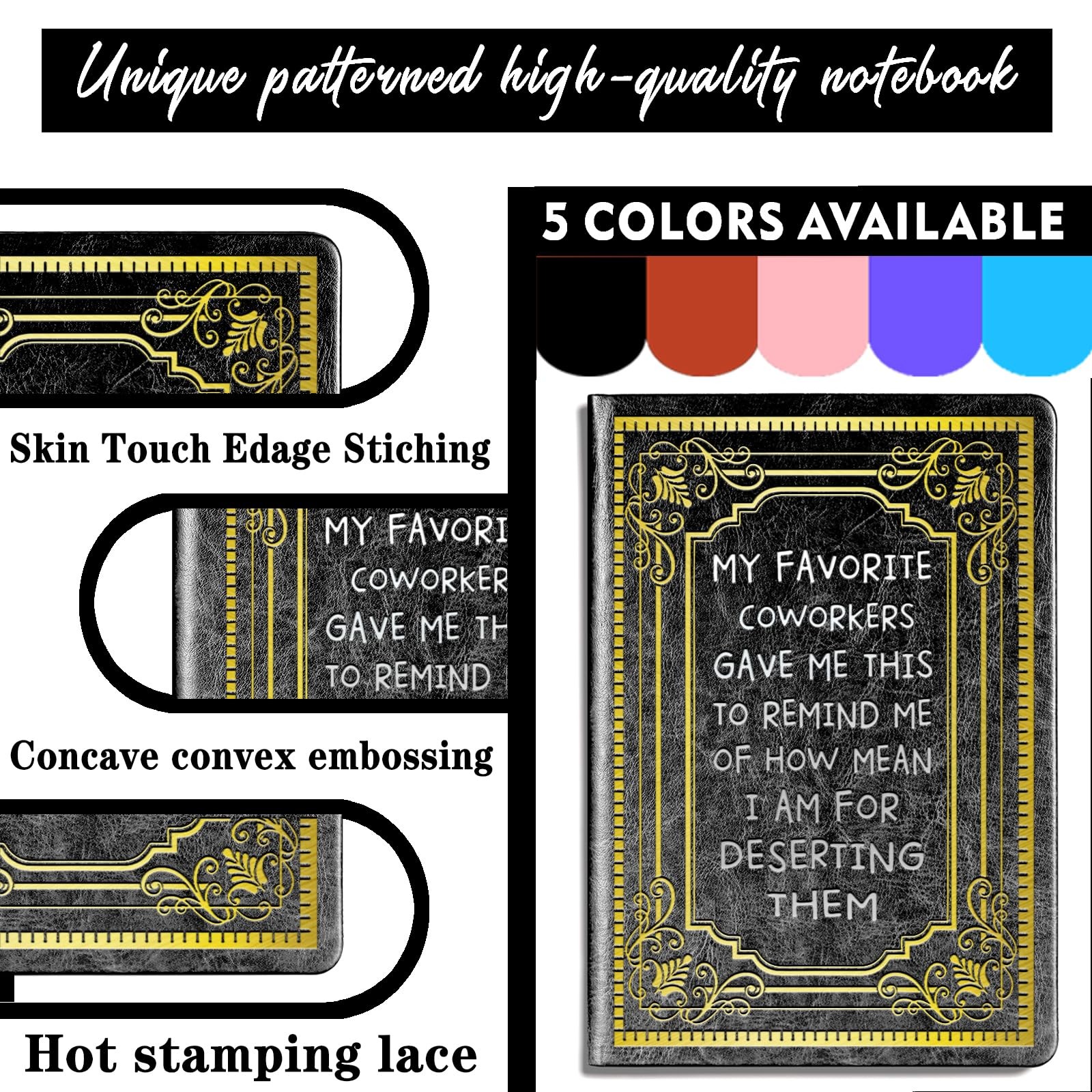 Coworker Gift Funny Notebooks for Work My Favorite MY FAVORITE-Black