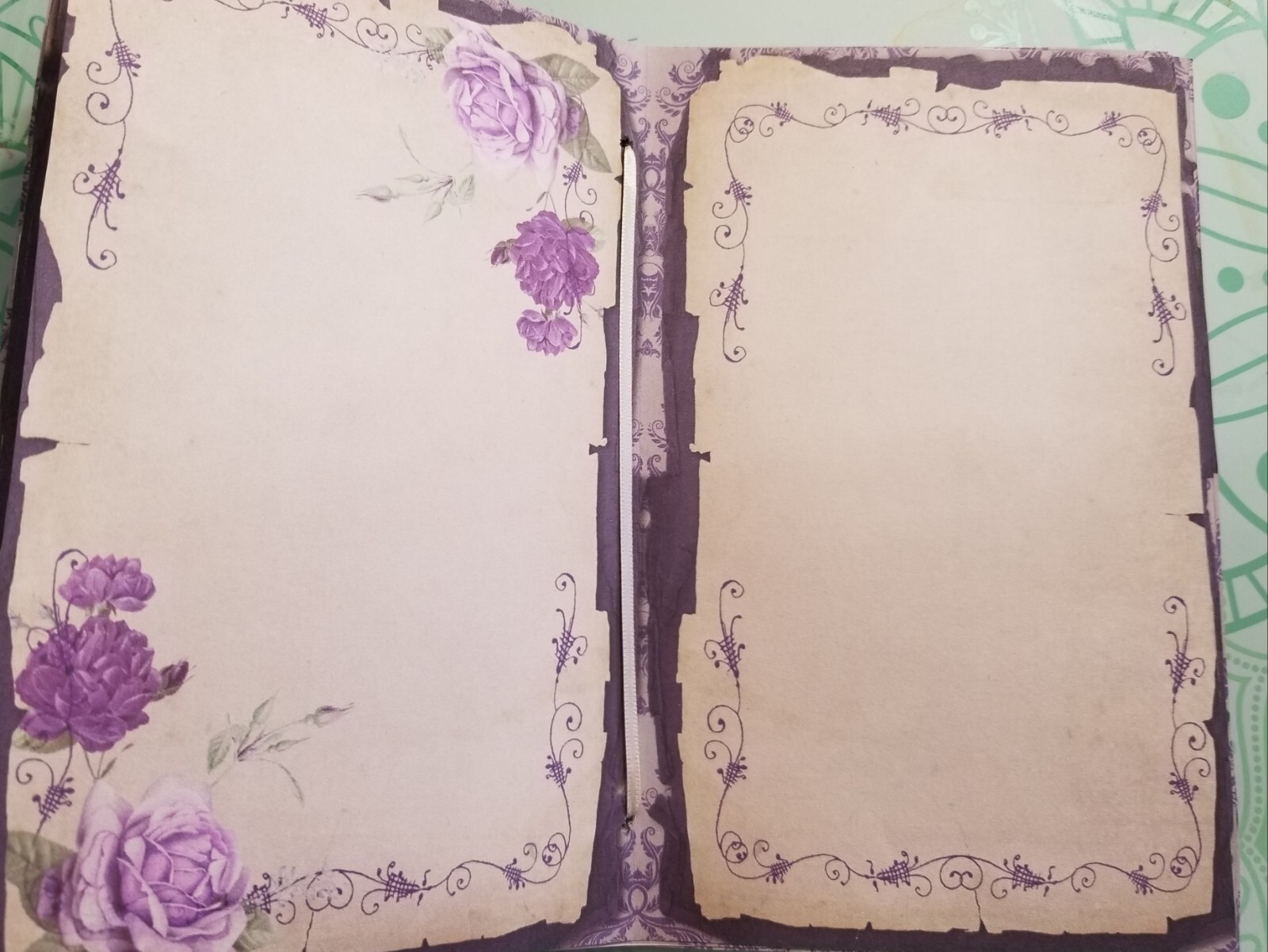 Junk Journal Booklet “LILAC & LAVENDER” HANDMADE Pockets, Cards, Tags, Ephemera