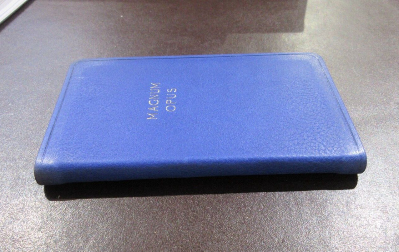 Magnum Opus Notebook Personal Pocket Leather 144 Lined Pages Hayden 3×5″ Blue