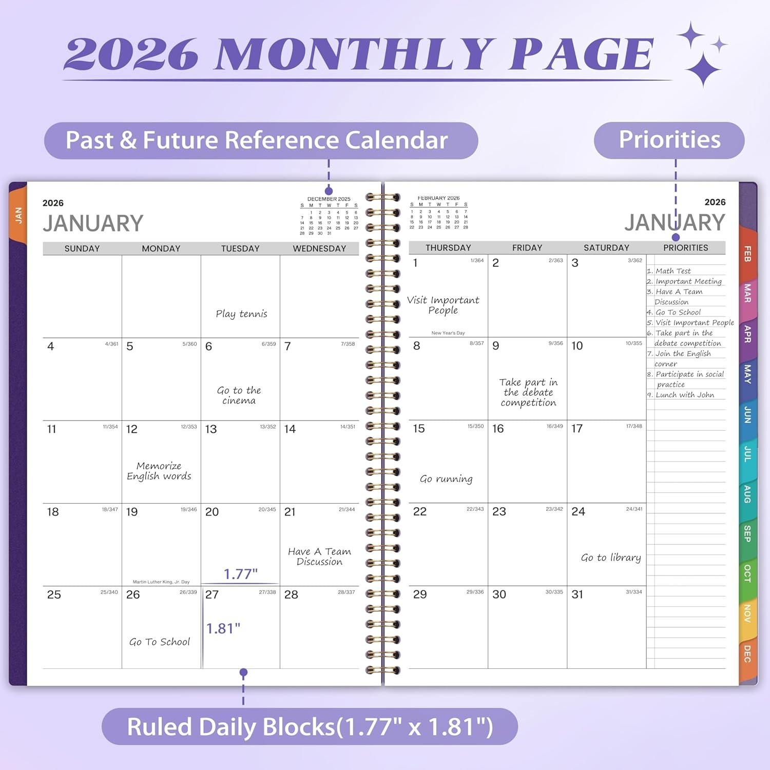 2026 Appointment Book/Planner – 8.2″ X 11″ Daily Planner 2026 From Back Pocket