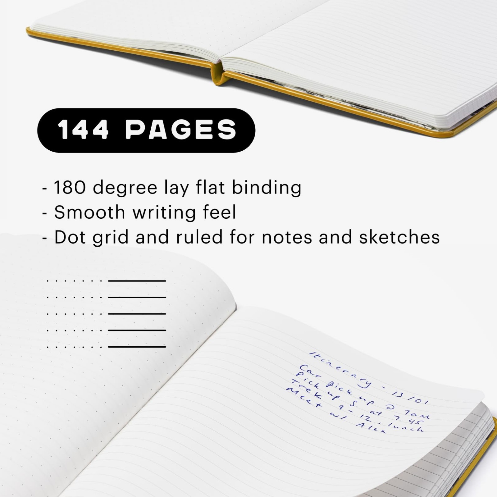 A5 Waterproof Field Journal – Vegan Leather, 144 Pages, Ruled & Dot Grid, Weathe
