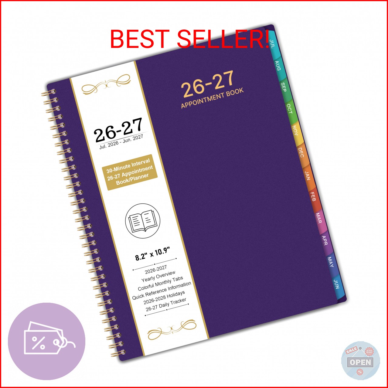 2026-2027 Appointment Book/Planner – 8.2″ x 11″, Daily Planner 2026-2027 from Ju