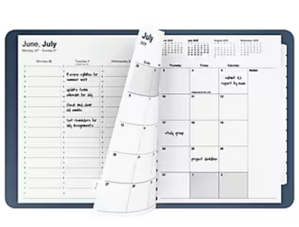 2025-2026 Staples 7″ x 9″ Academic Weekly & Monthly Planner **NEW**