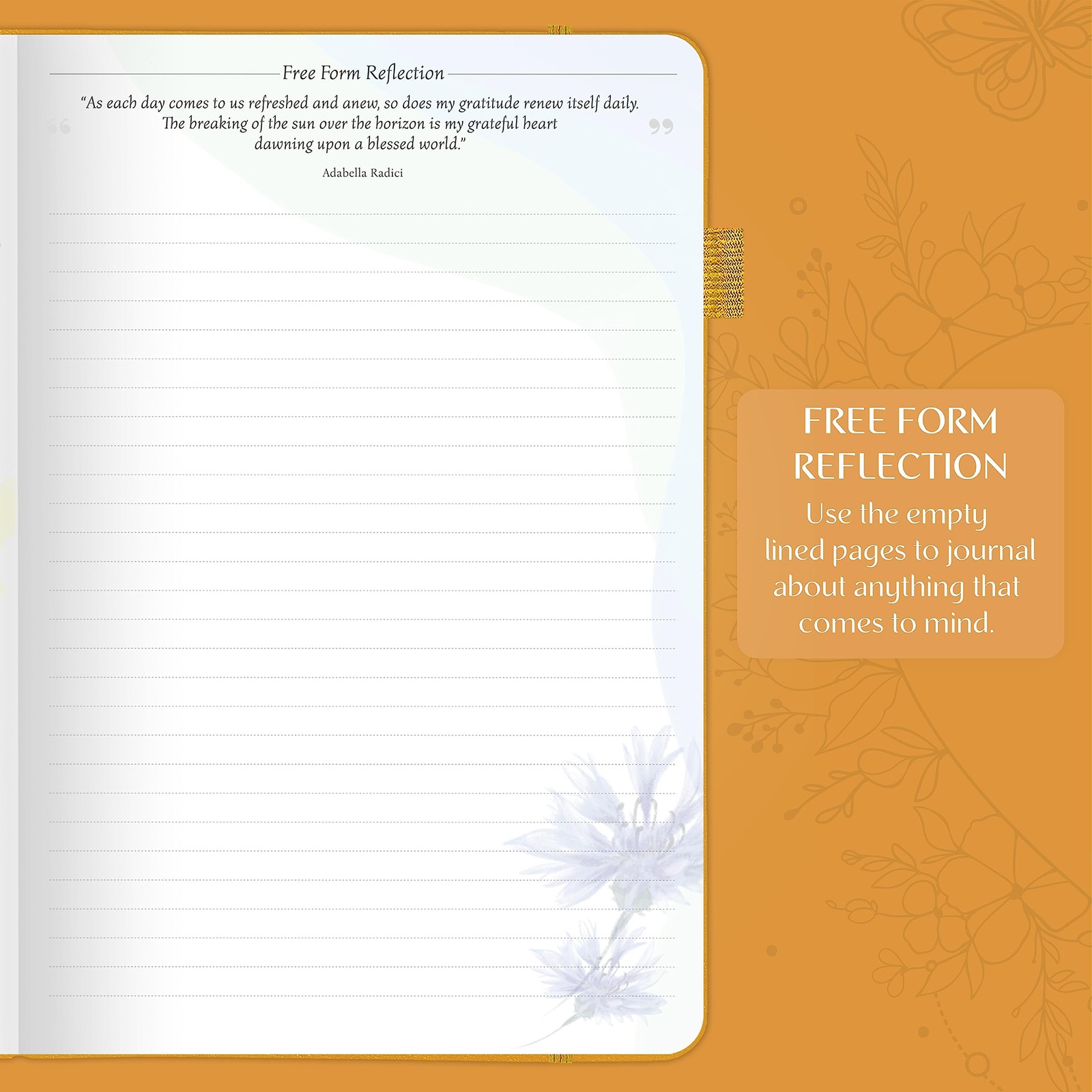 Legend Gratitude Journal – Daily A5 (5.8” x 8.3”), Amber Yellow Gold Foil
