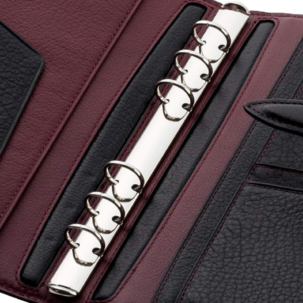SPAD YAK Leather System Planner, Bible Size, 16mm Belt, Black x Wine