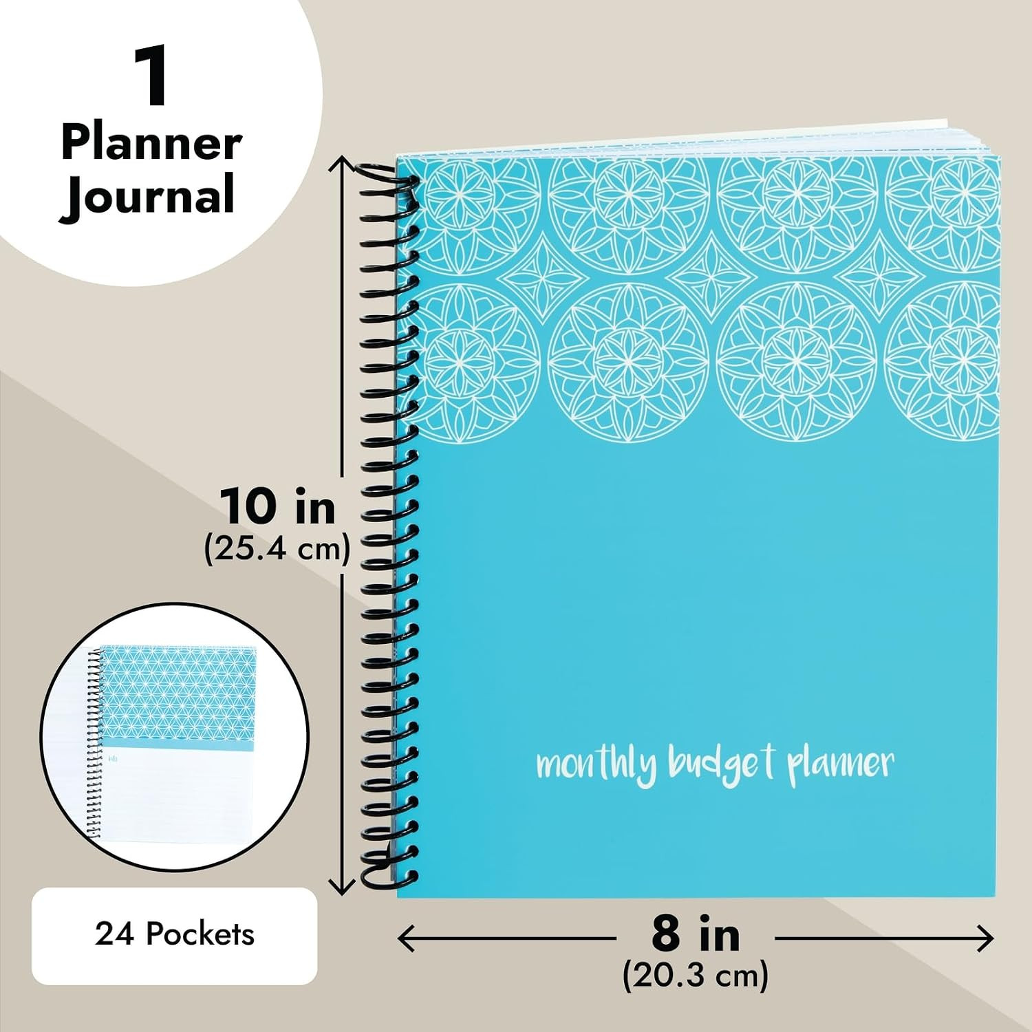 Budget Planner 2026-8 x 10 In, Blue – Expense Tracker Notebook – Bill Organizer