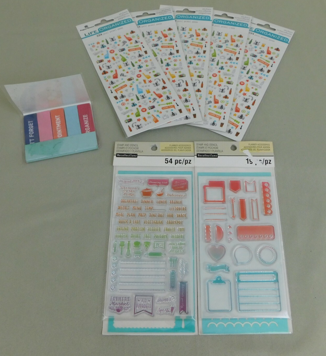 Recollections Creative Journaling Planner Sticker Stencil Stamp Lot #5382