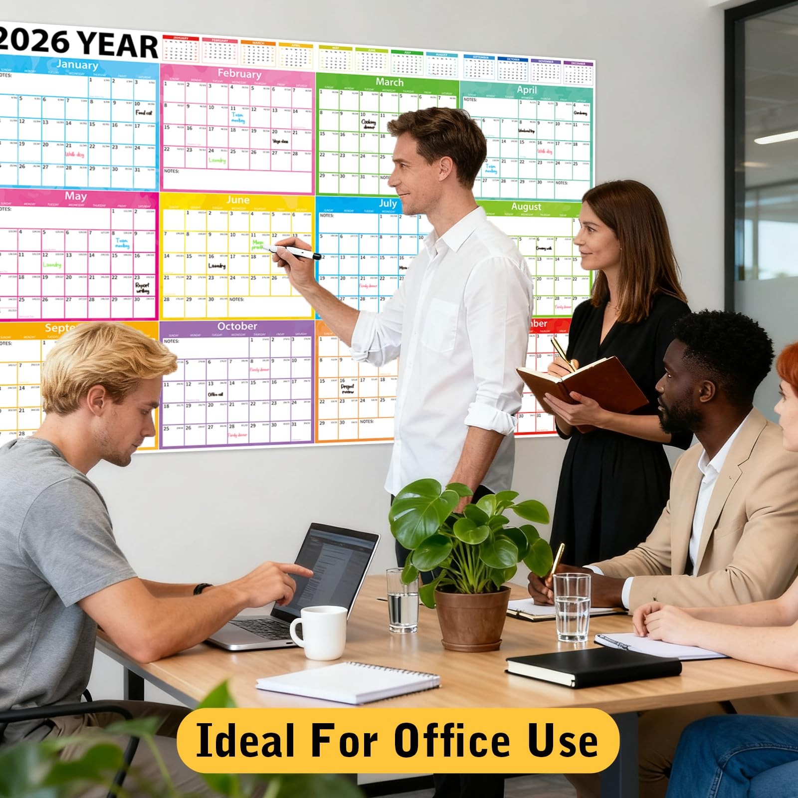 2026 Calendar,MoShining,Large Wall Calendar Dry Erase 48×32 inch, Multi