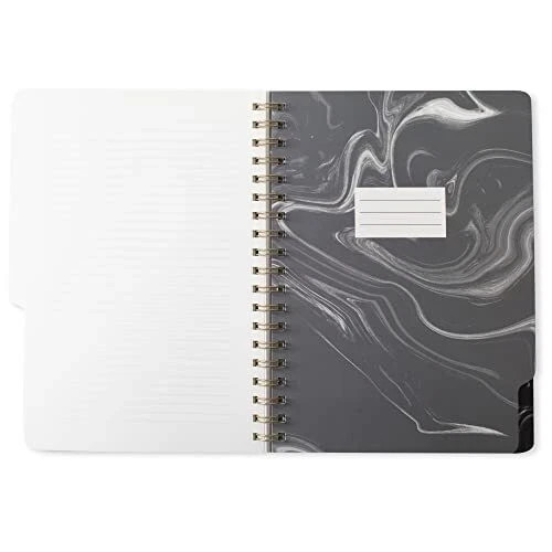 Studio Large Tab Notebook,Flexible Paperback Cover, College Ruled, Marble Gray