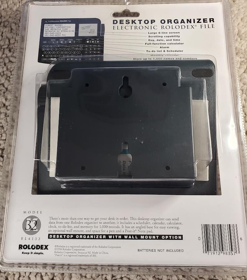 Vintage Rolodex 32K Desktop Organizer Electronic Rolodex File EL4132 NOS 1994