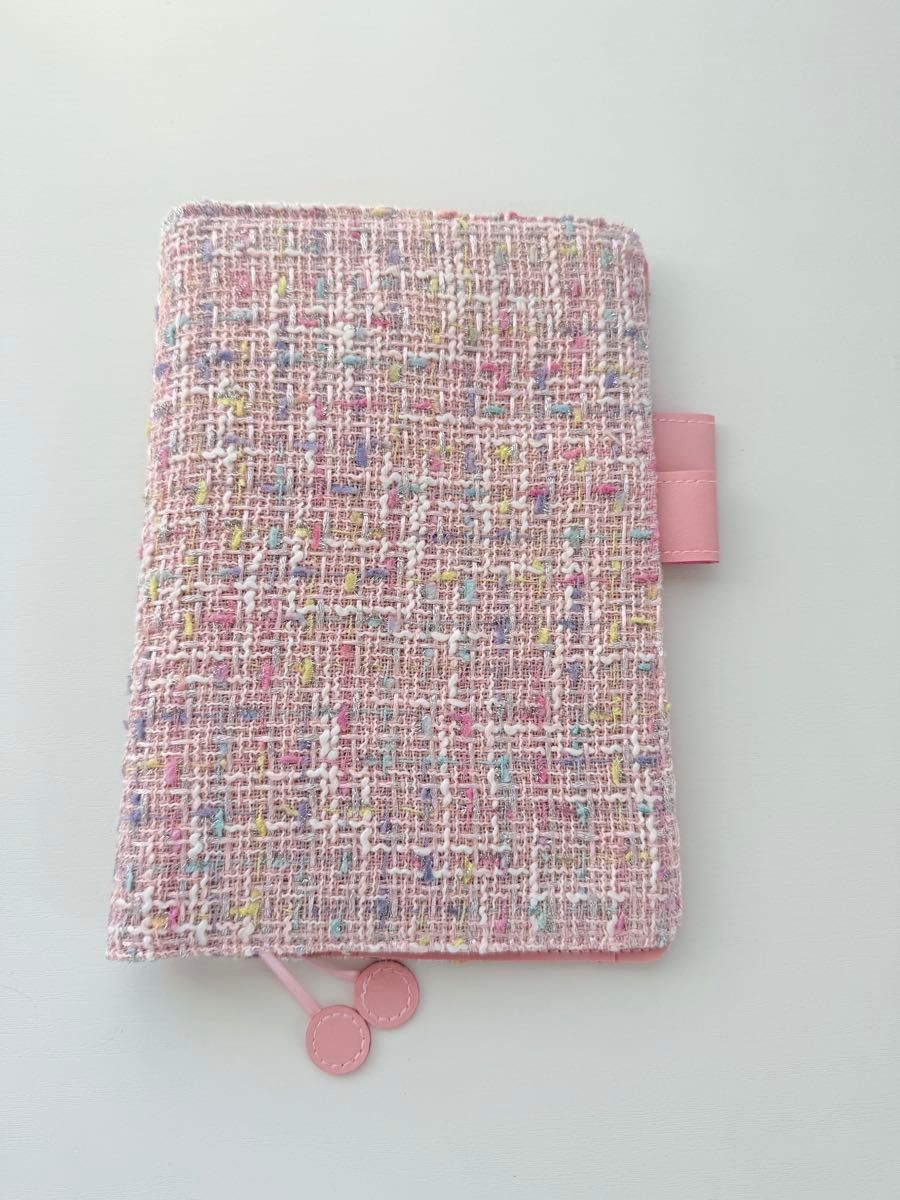 Hobonichi Techo Cousin A5 Notebook Cover Pink Multi Tweed Pen Holder Japan