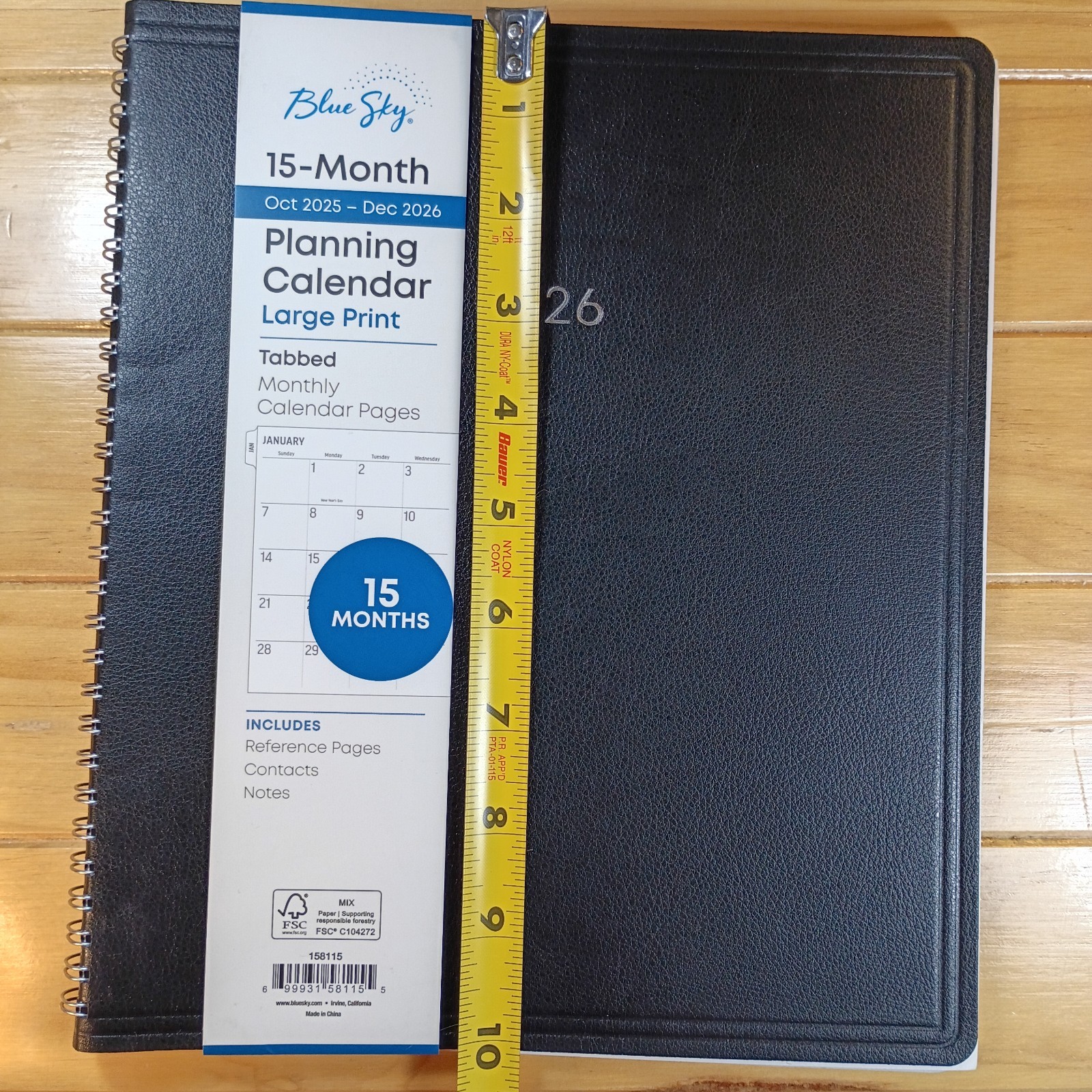 Blue Sky 15 Month Planner Oct 2025 – Dec 2026 Large Print 158115 New.