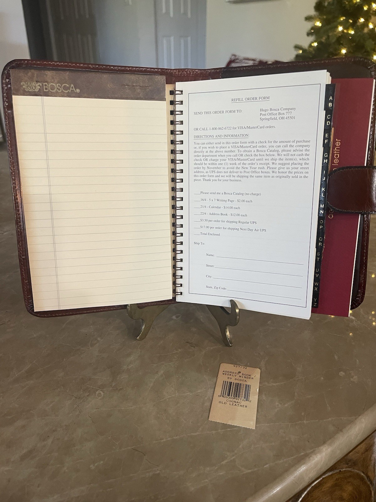 Bosca Address Book&Planner Cognac Old Leather New Old Stock New Old Stock 1996!