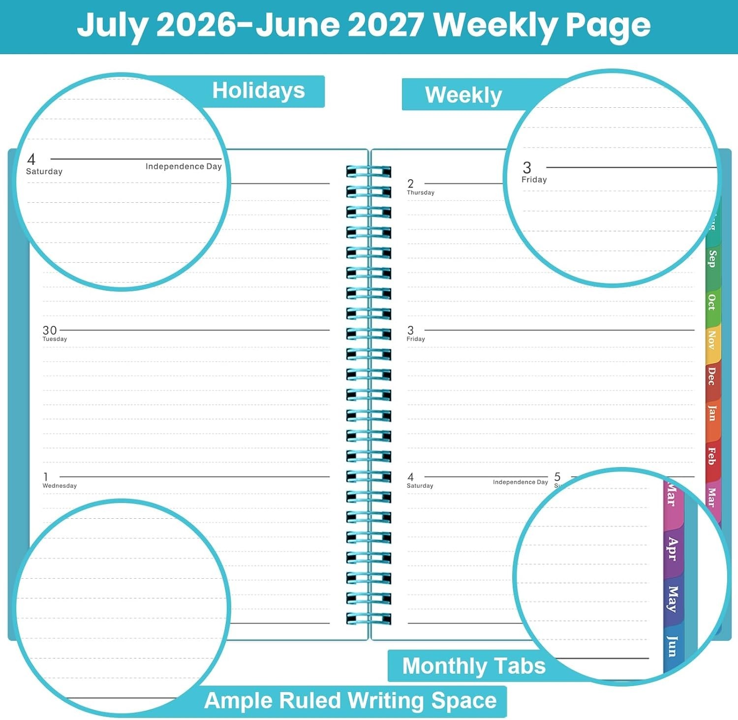 Elegant 2026-2027 Planner A5 Size with High-Quality Paper & Flexible Cover