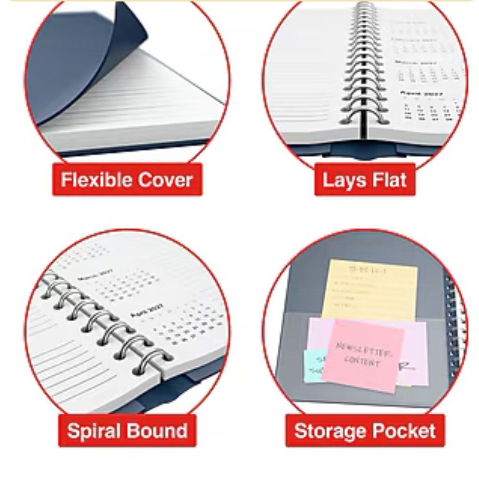 2025-2026 Staples 7″ x 9″ Academic Weekly & Monthly Planner **NEW**