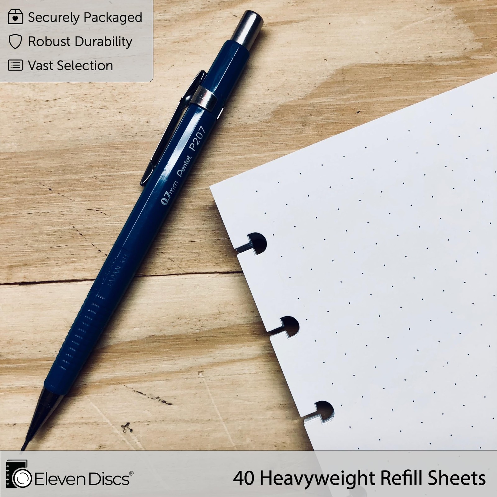 Eleven Discs Discbound Paper, Letter Size Blank Sheets – Letter, White