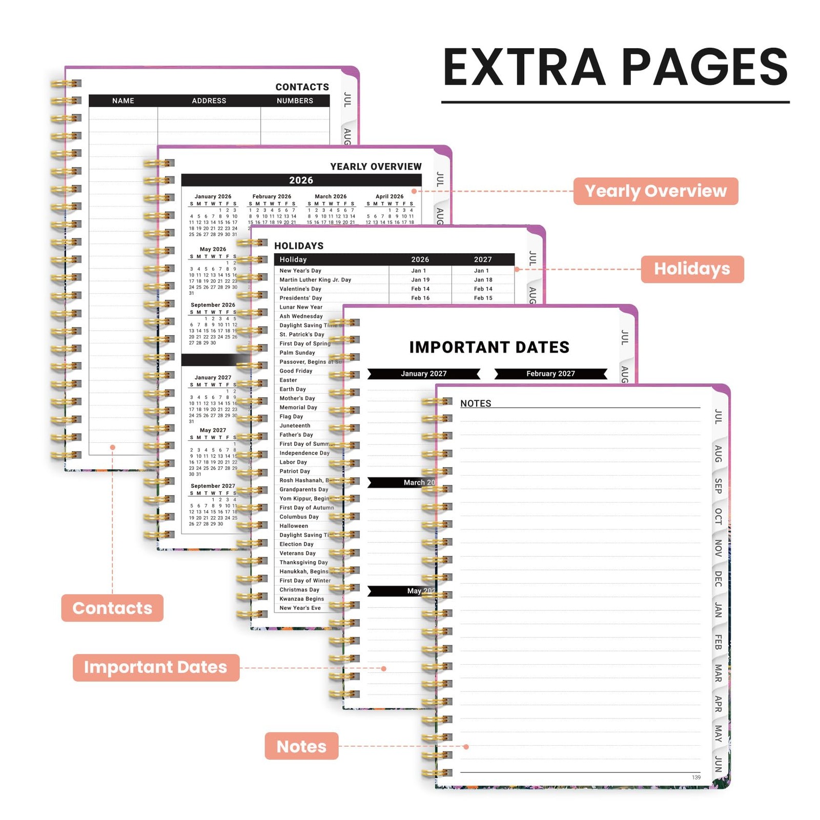 Planner 2026-2027, Academic Year Monthly & A4(8.5″ x 11″), A-Dreamscape Hills