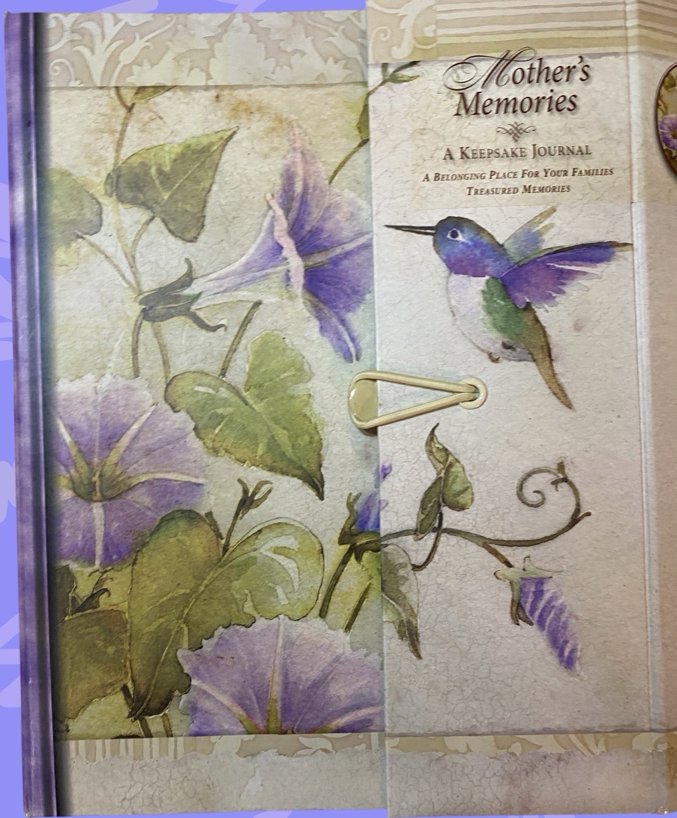 Mothers Memories Journal Keepsake Binder Pockets Acid Free Hummingbird Flowers