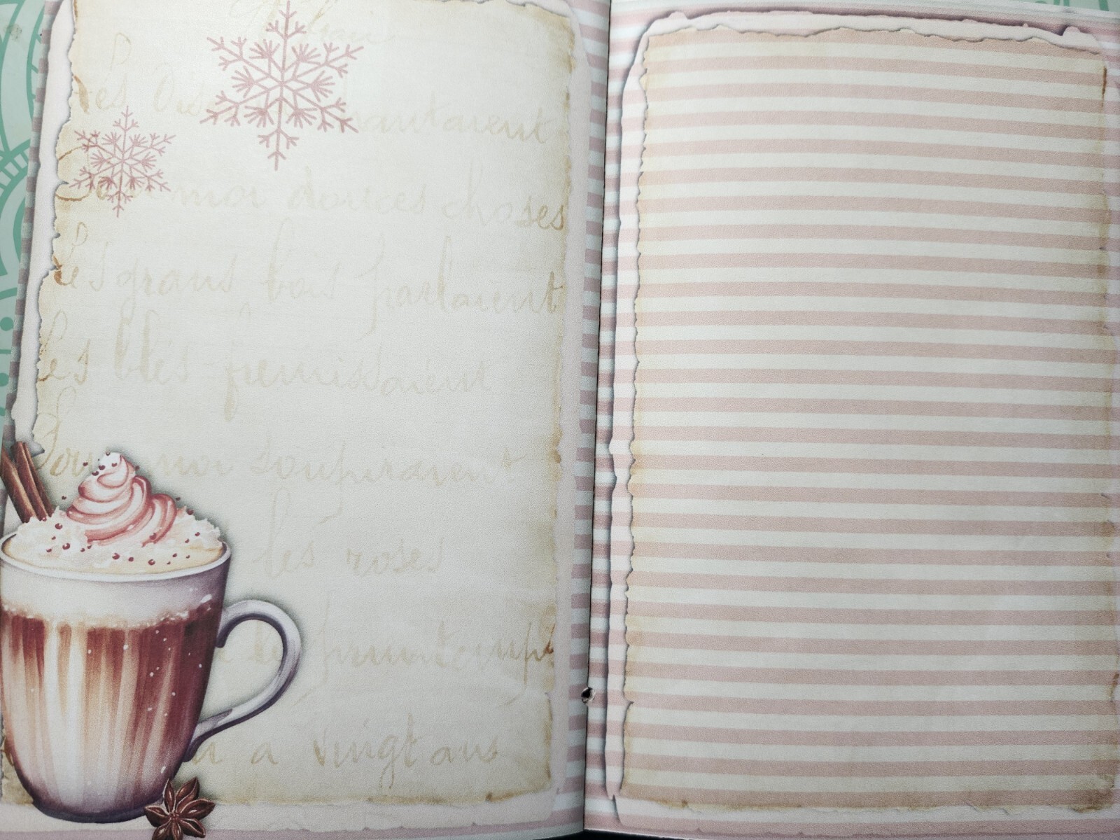 Junk Journal Booklet “PINK CHRISTMAS” Christmas Pink Holiday LG 9X6 40pgs
