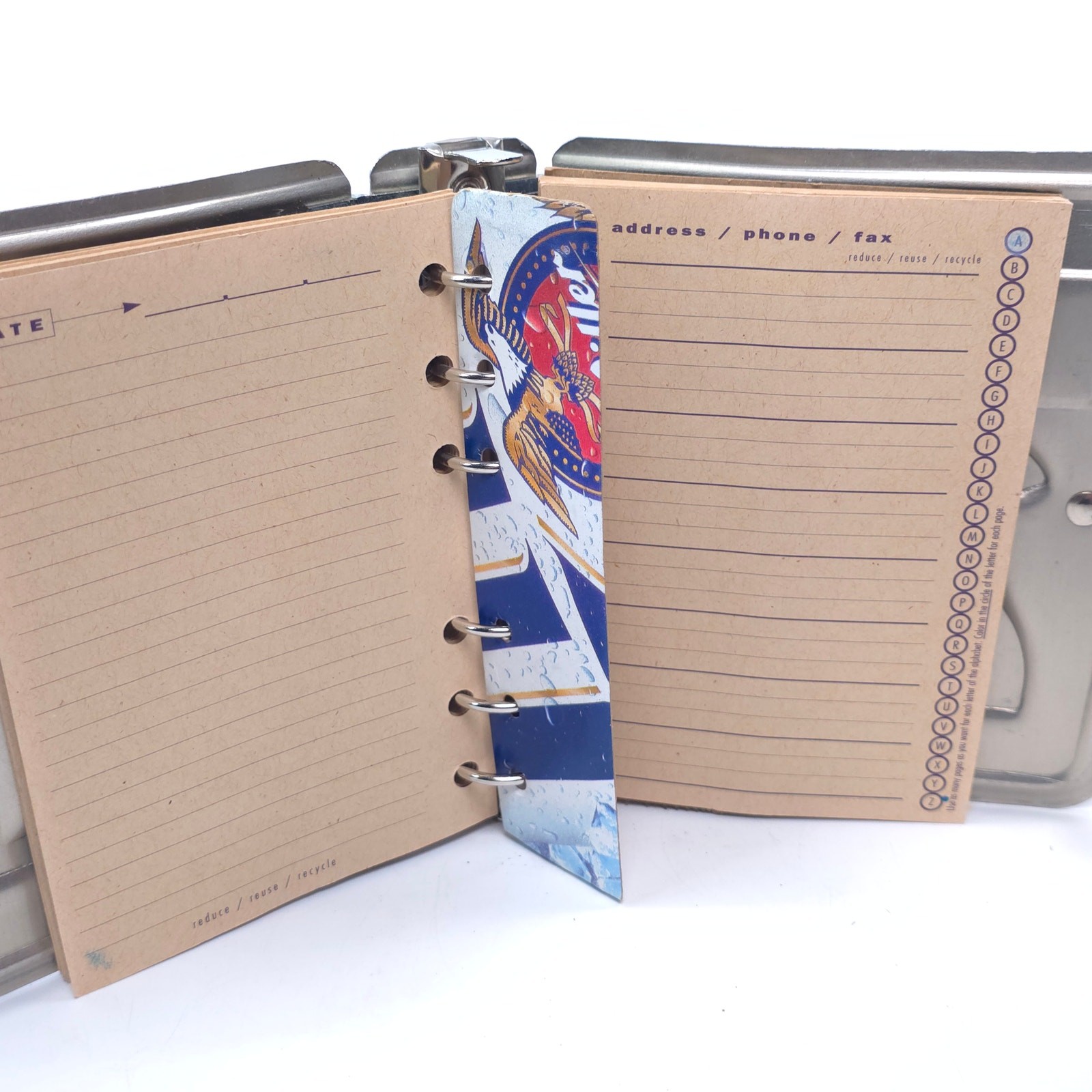 Littl Earth California Recycled Road Journal Address Note Book Ring Binder