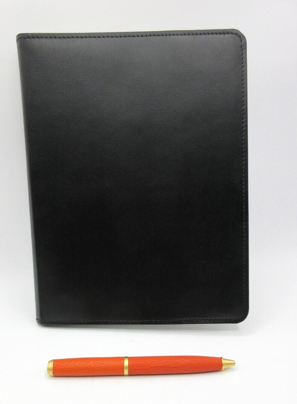Jos. A. Bank Notebook 9″ Leather Cover Refillable Spiral 144 Lined Pages Black