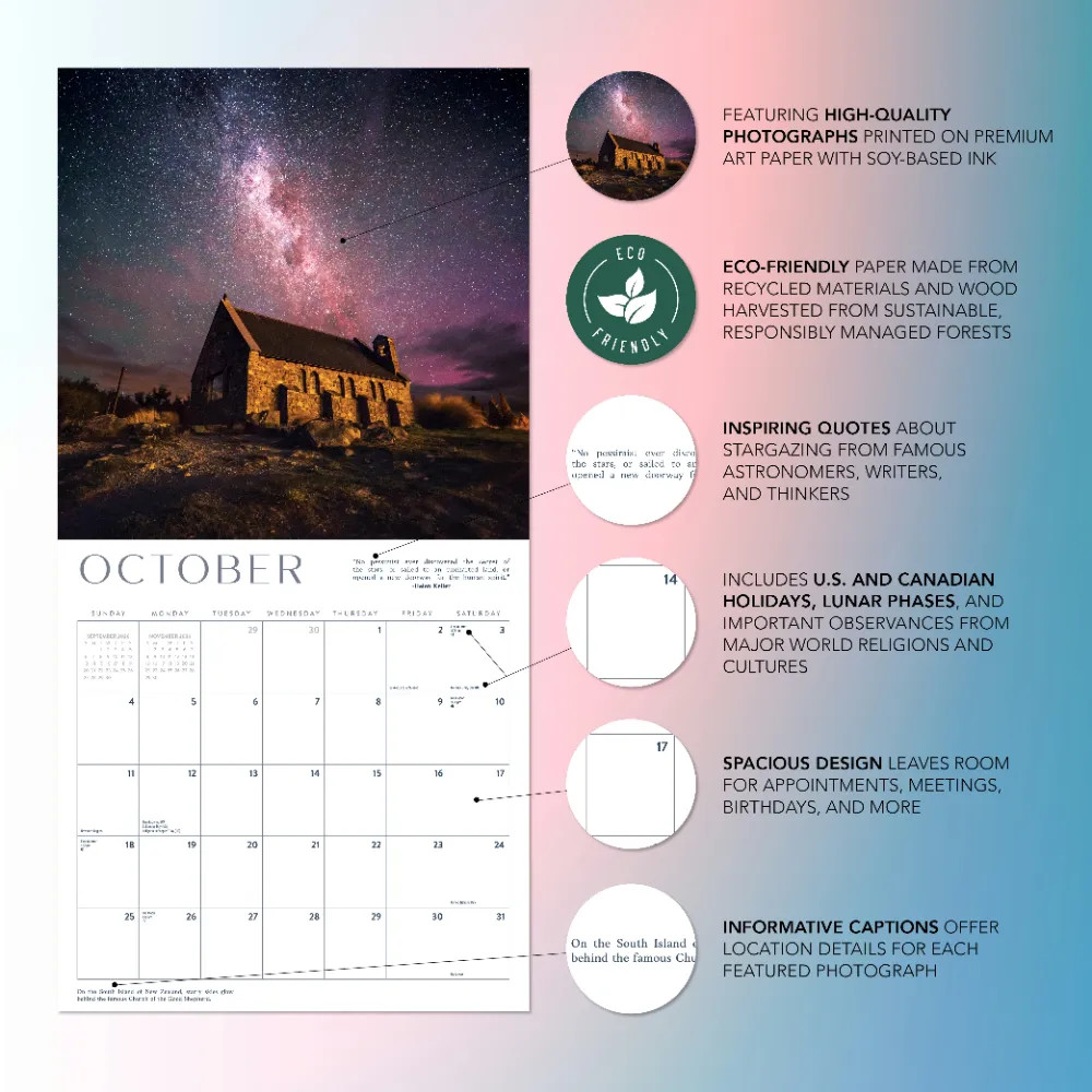 Stargazing Calendar 2026 | The Milky Way | Marble City Press