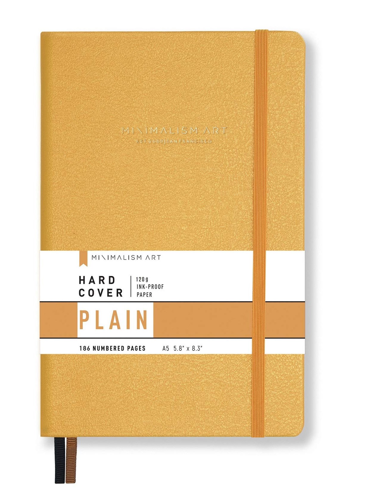 , Premium Hard Cover Notebook Journal, Medium Size, A5 5.8″ x 8.3″, 186 Numbe…