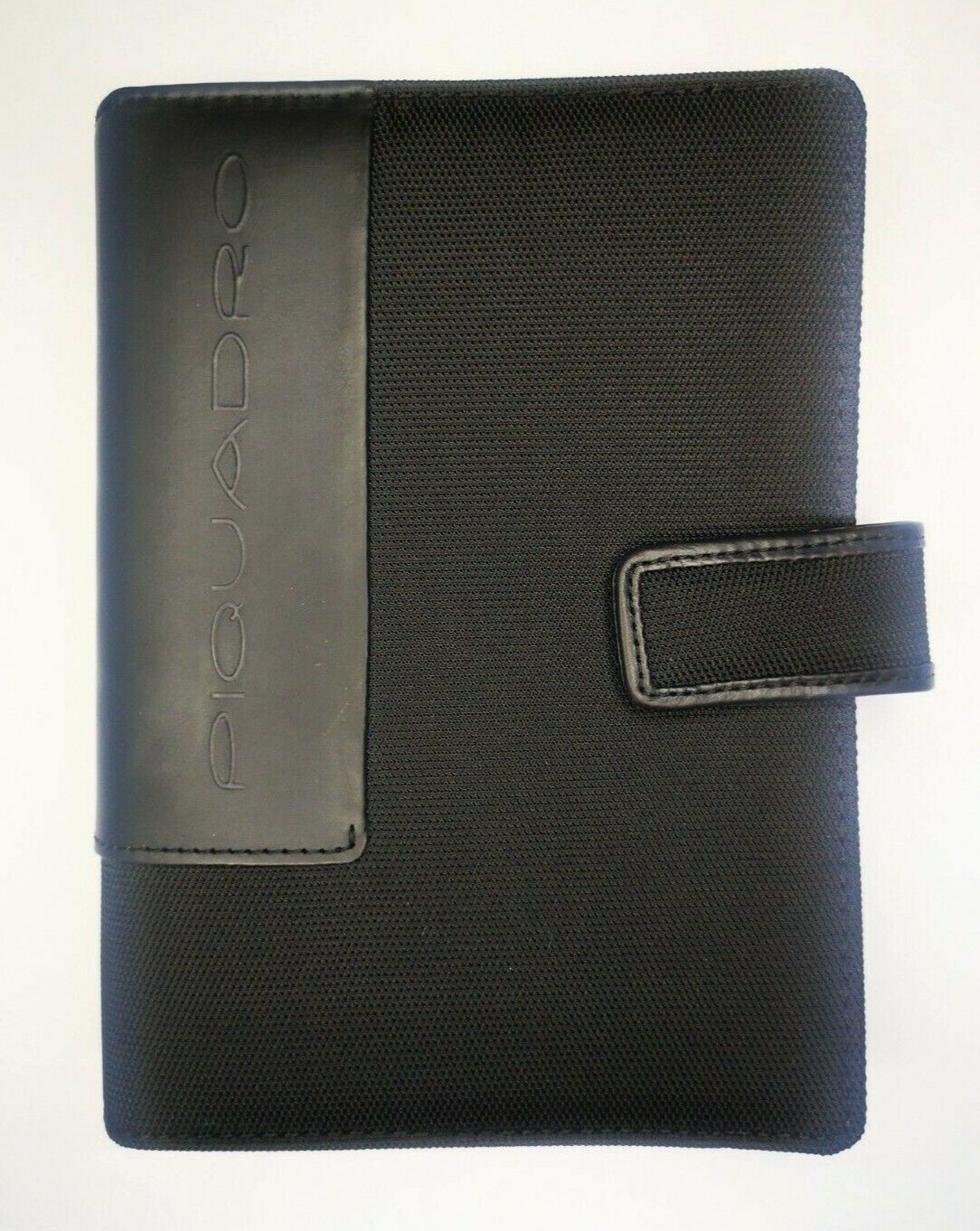 Piquadro Leather Synthetic Agenda Planner Organizer Cover Black Medium Italy