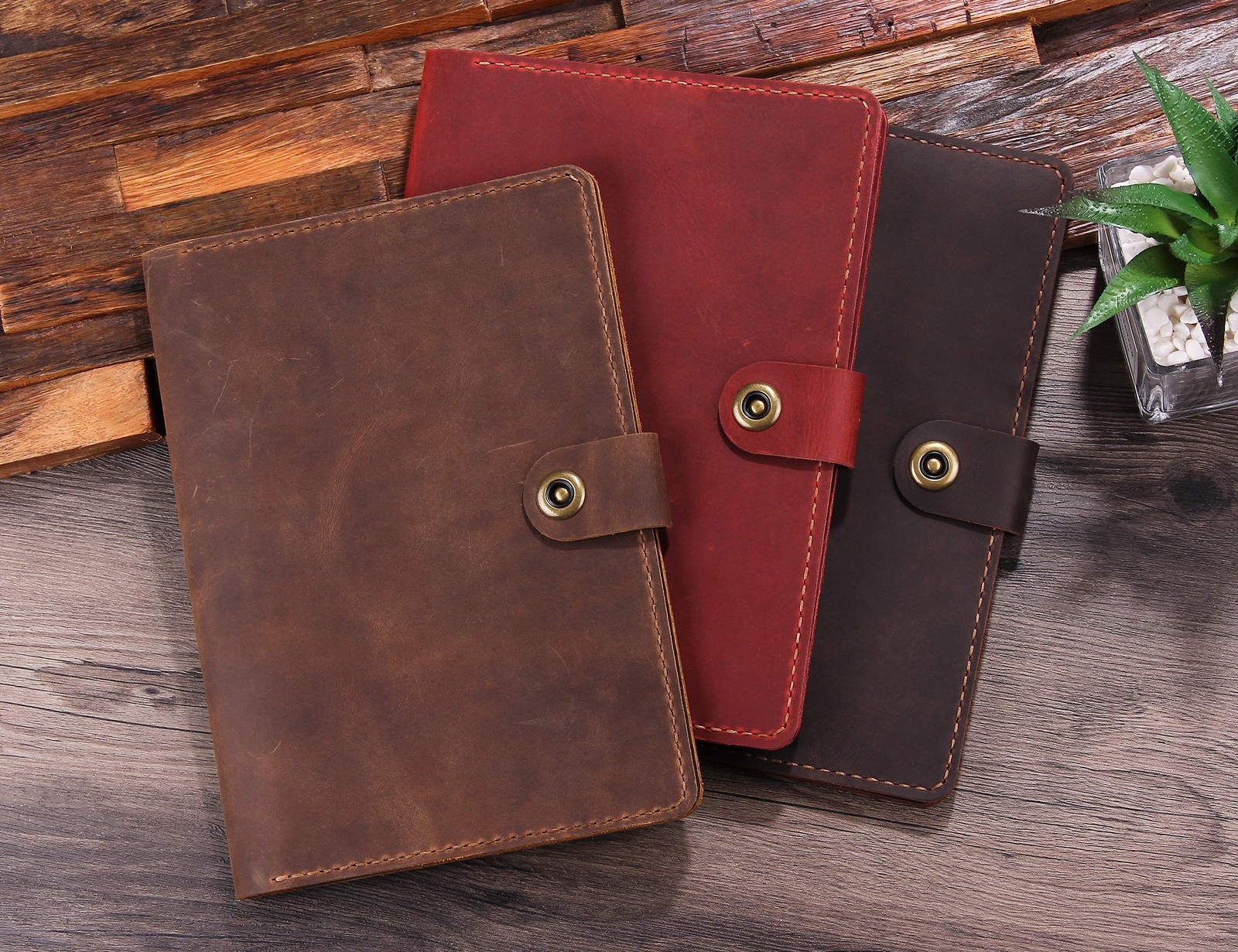 Leather Folio Cover Compatible with Rocketbook Executive Size 6″x8.8″, Handma…