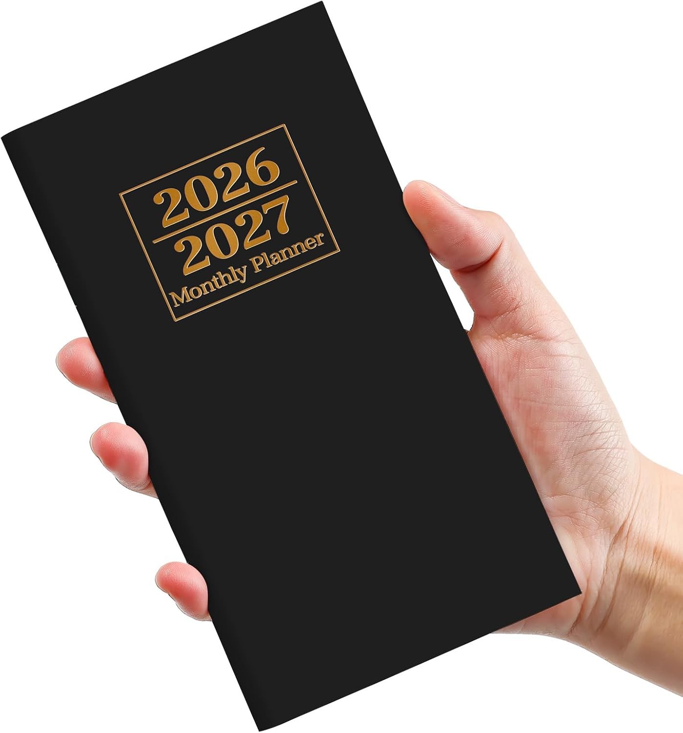 2026-2027 Pocket Planner 6.5″x3.5″ – Two-Year Monthly Calendar for Purse, Blac