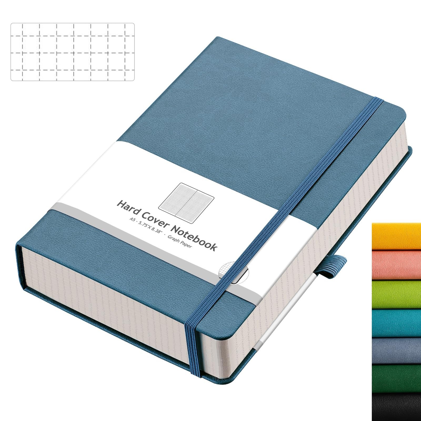Graph Paper Notebook – 320 Pages Grid Notebook Thick Journal A5, 100gsm Thick…