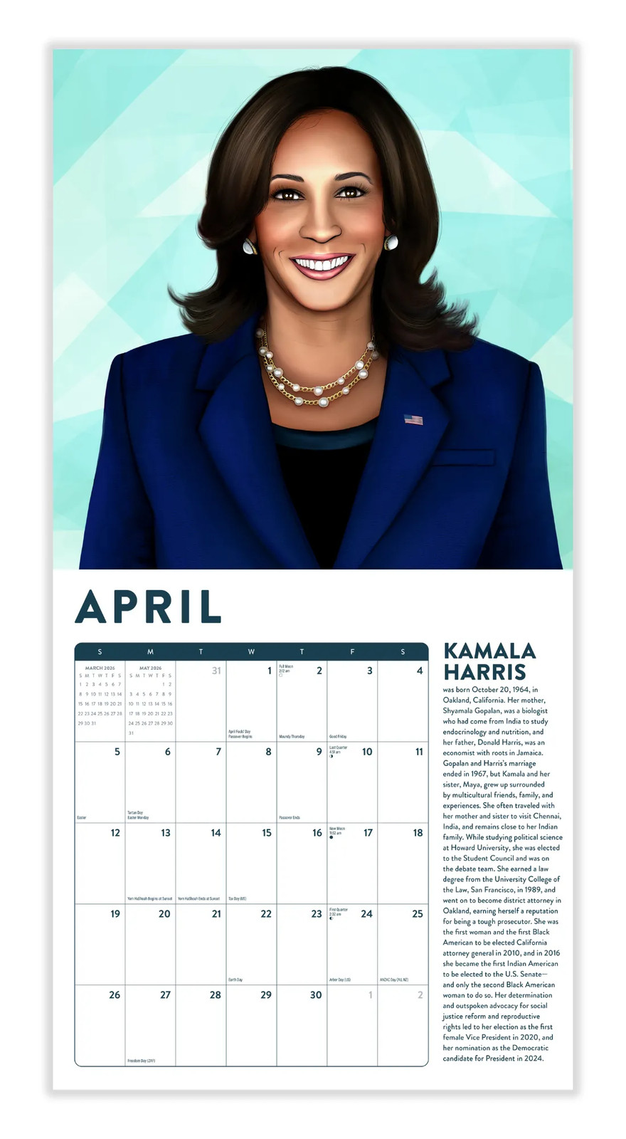 Powerful Women Calendar 2026 | 12″ x 24″ 12 Month Calendar | Marble City Press