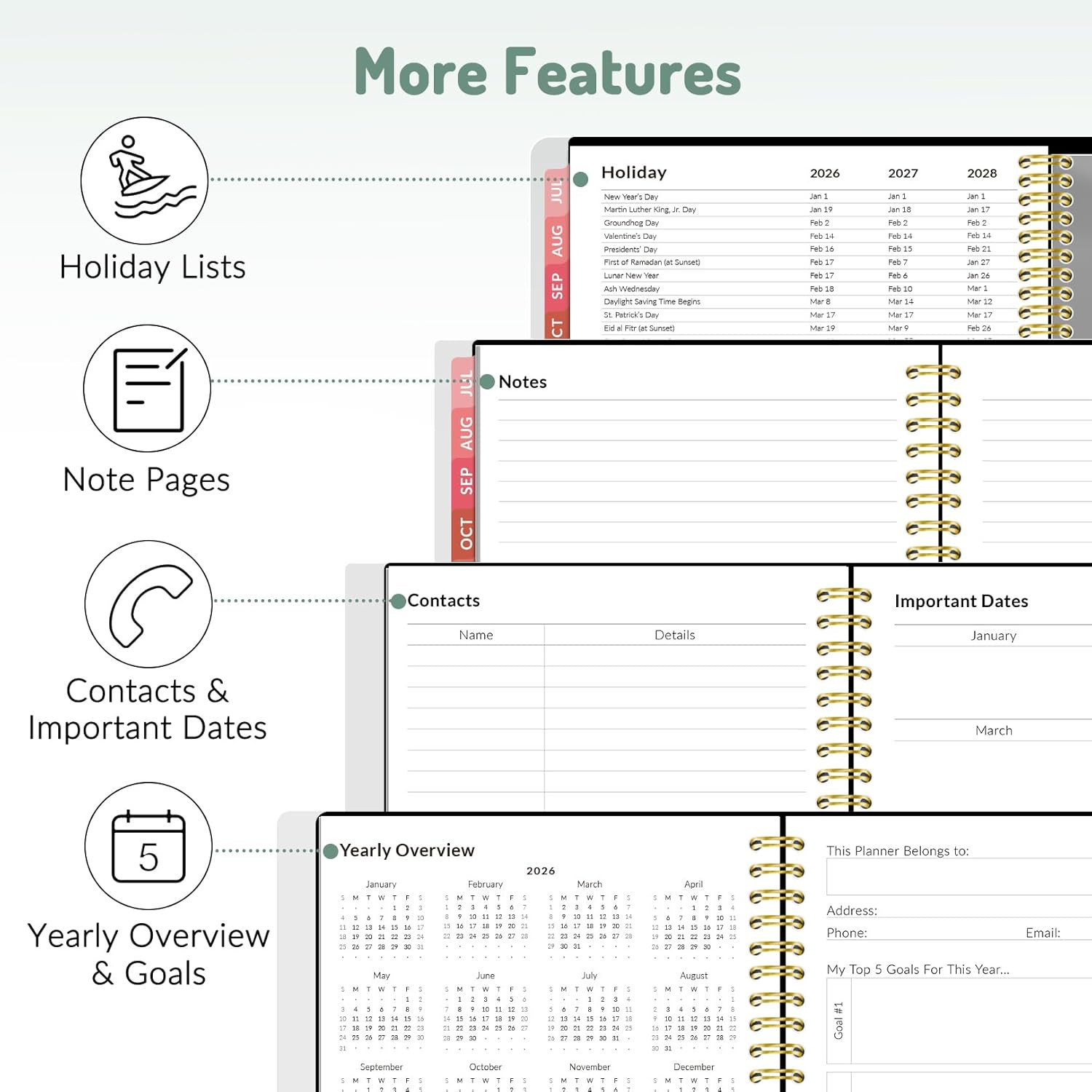 Academic Planner 2026-2027, Weekly & Monthly Calendar Planner, July 2026-June 20