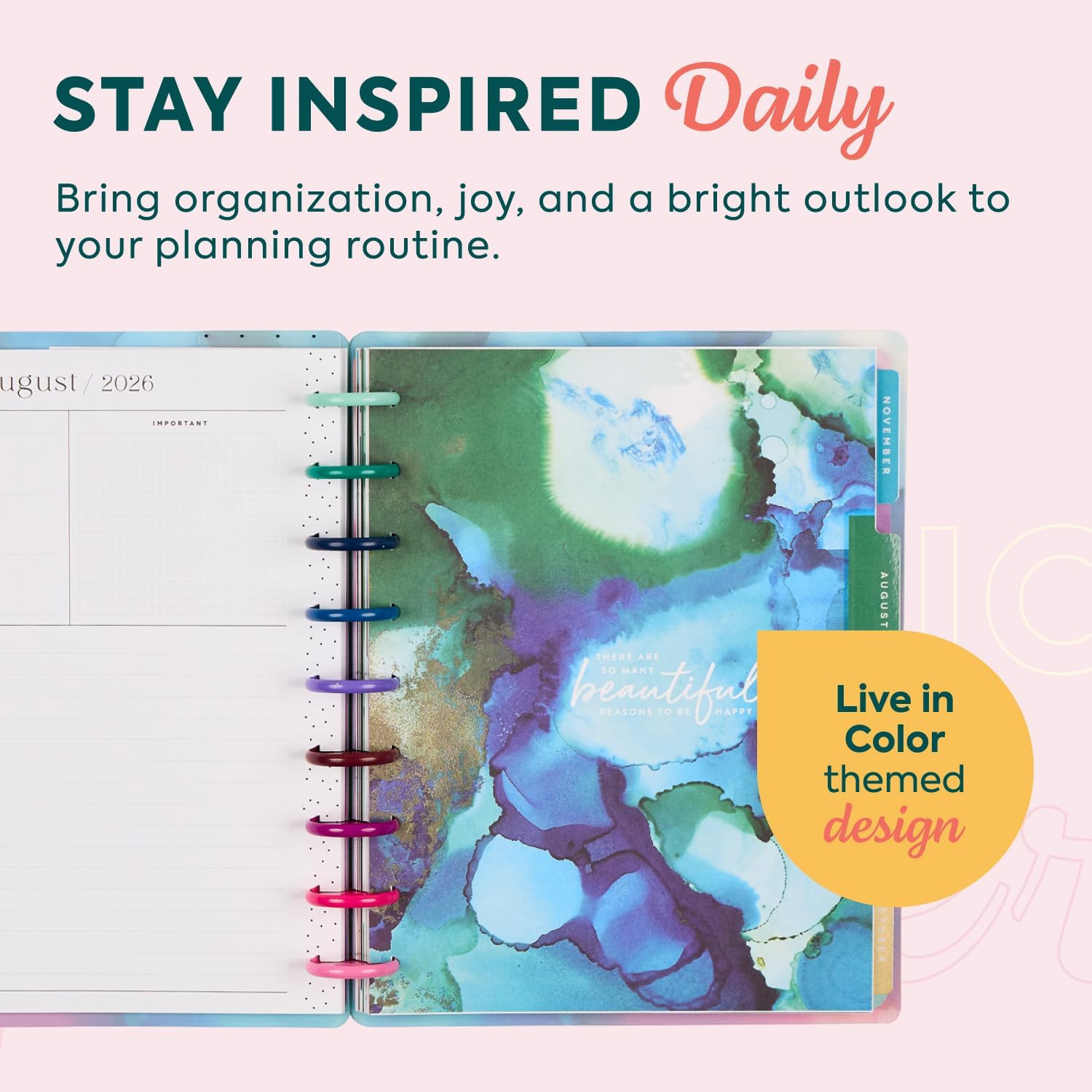 2026 2027 Disc Bound Planner July June Classic Size Horizontal Layout Organizer