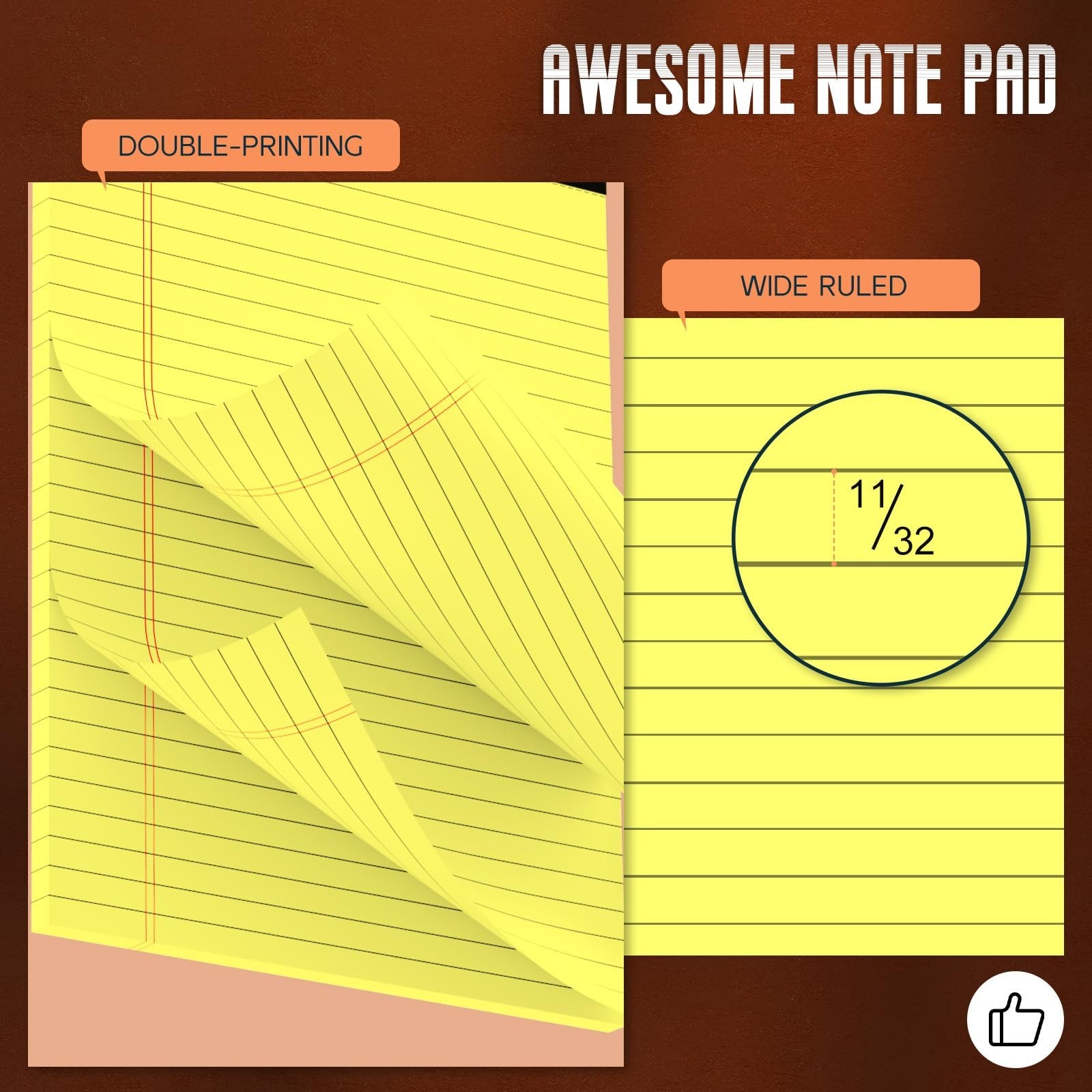 Yellow Legal Pads 8.5 x 11 Note Pads, 3 Pack Yellow Notepads 8.5 x 11 Wide Ru…