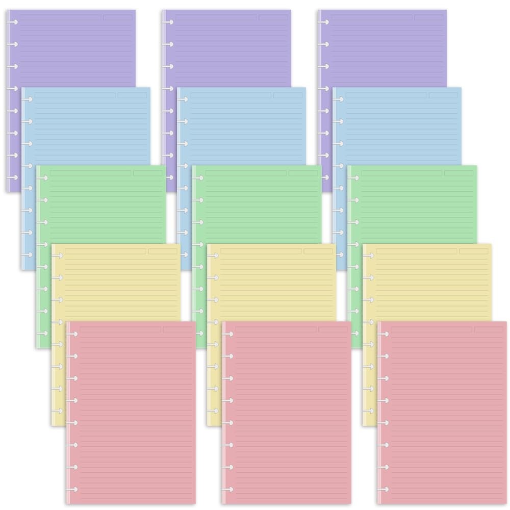 (3-Pack) Junior Size TUL 300 Sheets, White, Blue, Pink, Yellow, Green
