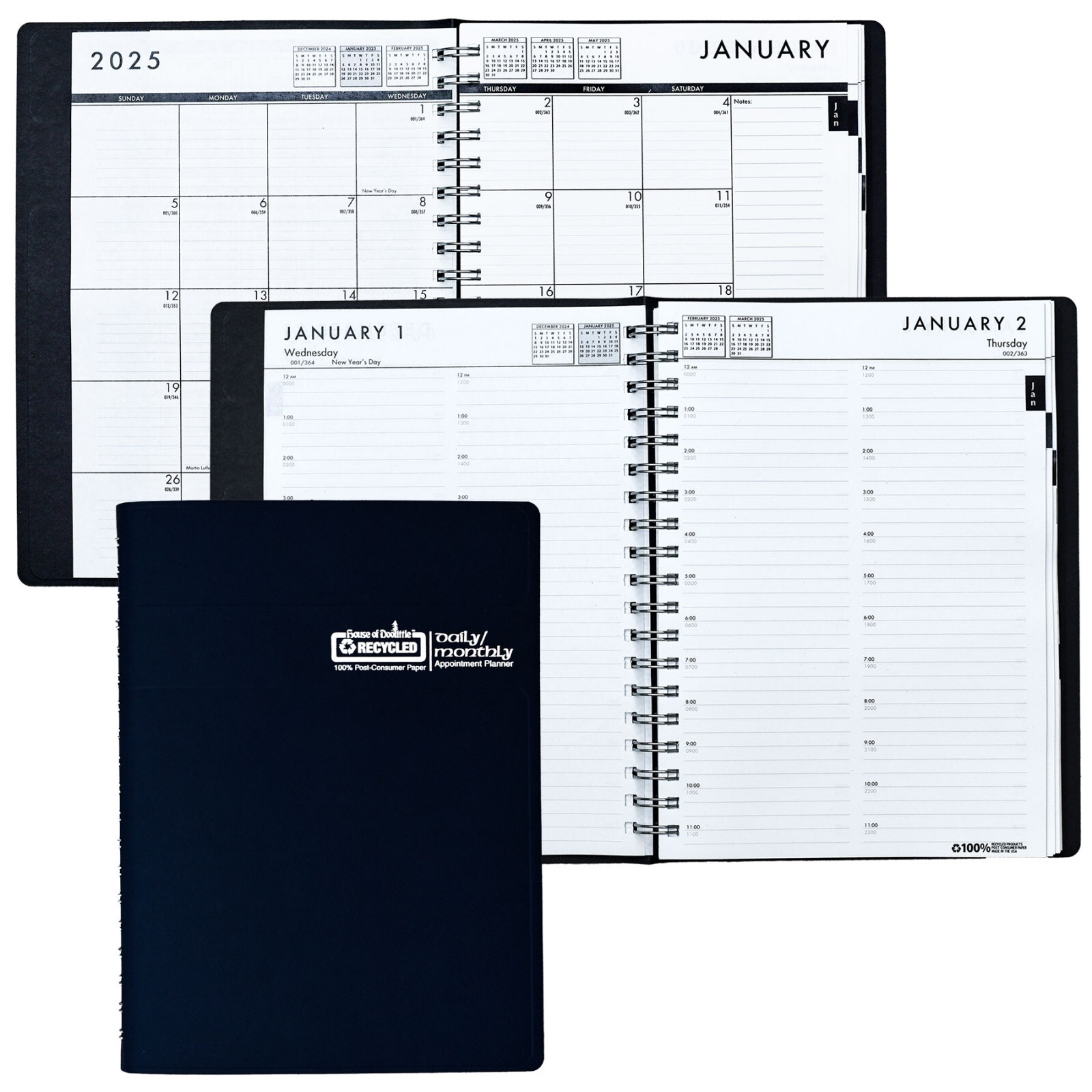 2025 2896-32 HOD289632 House of Doolittle 24-Hour Daily Monthly Appointment Book