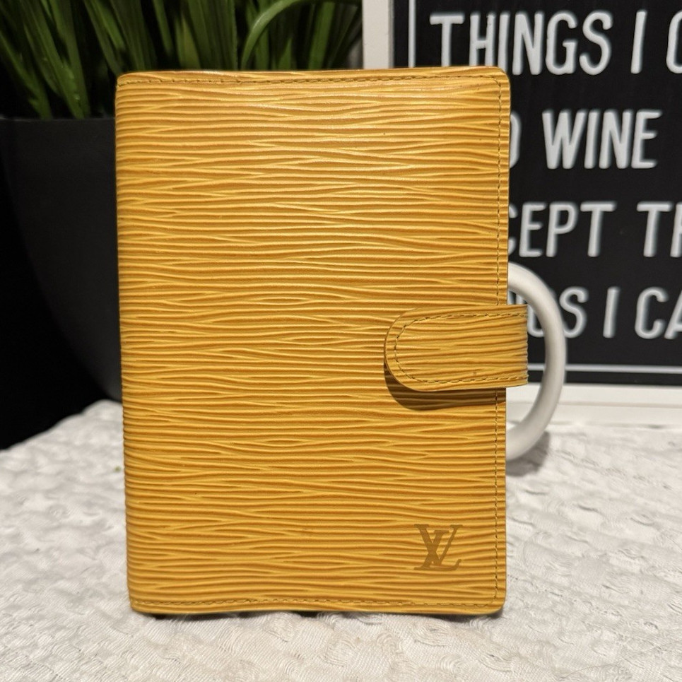 Louis Vuitton Yellow Leather Organiser Address Book Planner Luxury Stationery