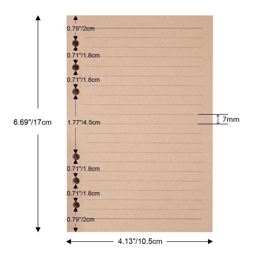 Refills Lined Paper, Refillable A6 Paper for 5×7 Journal Notebook Inserts 200
