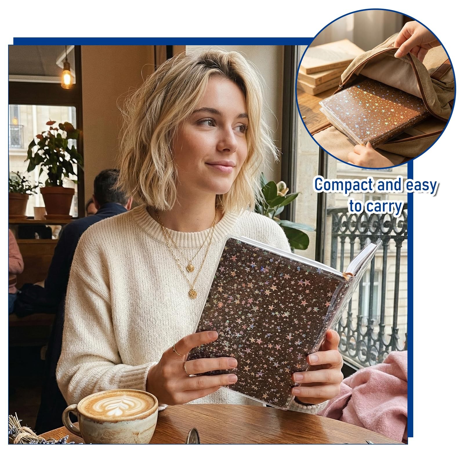 2 PCS A5 Jelly Cover, Transparent Travelers Notebook Glitter Clear